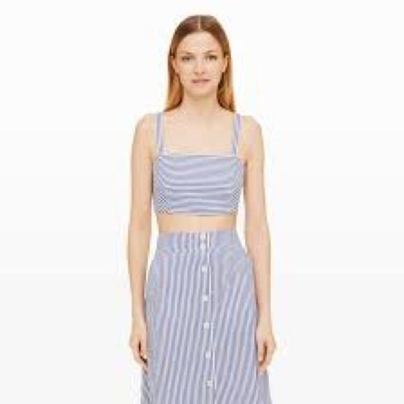 Club Monaco Tops - Club Monaco stripe seersucker crop top size 00